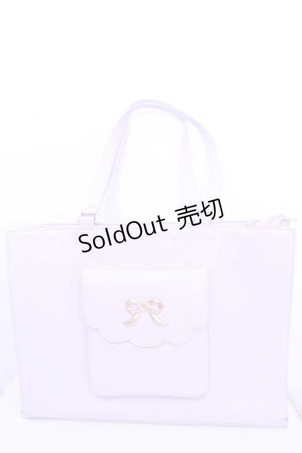 画像1: axes femme POETIQUE / ハート刺繍推し活A3トート  ピンク O-26-01-15-1012-AX-BG-OW-OS (1)