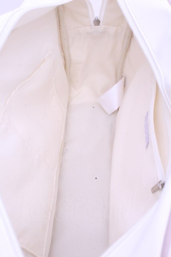 画像2: axes femme POETIQUE / レースアップボストンバッグ 40×26×10cm オフシロ×ピンク O-26-01-15-1013-AX-BG-IG-OS (2)