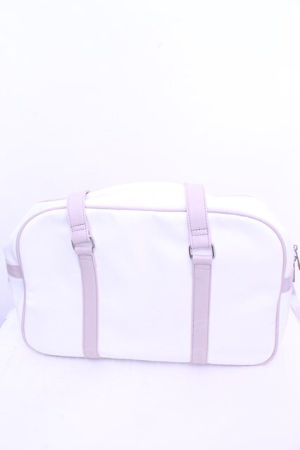 画像3: axes femme POETIQUE / レースアップボストンバッグ 40×26×10cm オフシロ×ピンク O-26-01-15-1013-AX-BG-IG-OS (3)