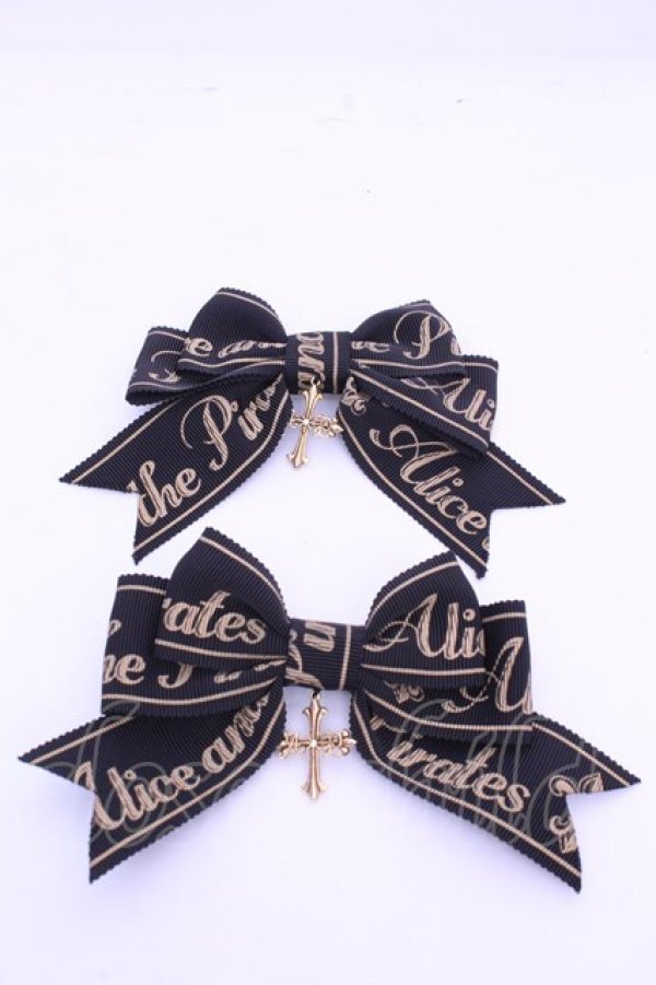 画像1: ALICE and the PIRATES / A/Pクロスリボンクリップ  クロ×ゴールド O-26-01-15-1015-PA-AC-OW-OS (1)