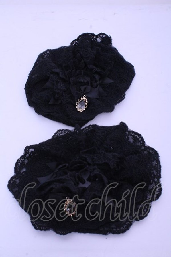 画像1: axes femme kawaii / トリプルリボンお袖留め  クロ O-26-01-15-1019-AX-ZA-IG-OS (1)