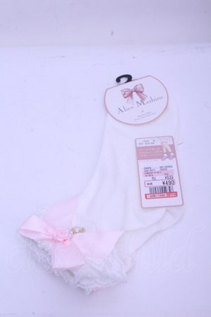 画像: Alice Mashiro / TTMACSローズリボン ソックス 23~25cm シロ×ピンク O-26-01-15-1020-LO-ZA-IG-OS