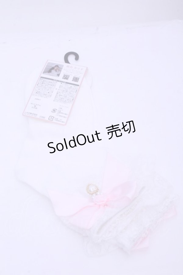 画像2: Alice Mashiro / TTMACSローズリボン ソックス 23~25cm シロ×ピンク O-26-01-15-1020-LO-ZA-IG-ZT012 (2)