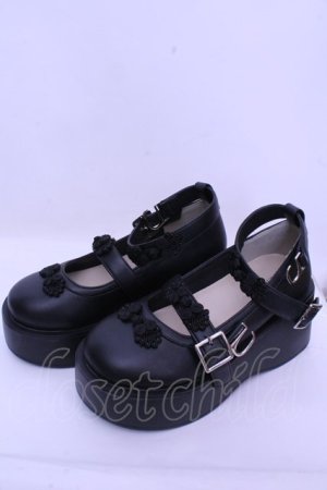 画像: axes femme POETIQUE / チャイナ釦厚底シューズ M クロ O-26-01-15-1033-AX-SH-IG-OS