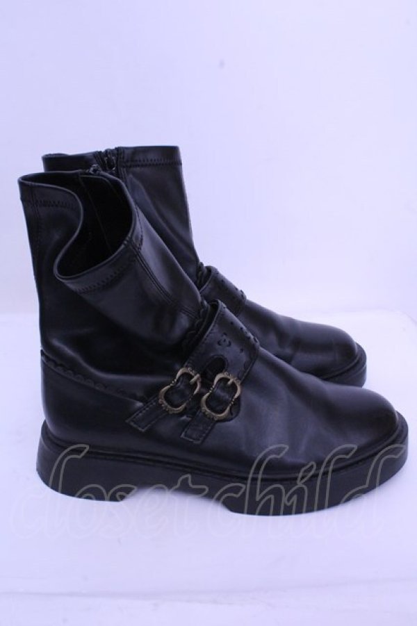 画像4: axes femme / ストレッチエンジニアブーツ 23.5cm クロ O-26-01-15-1035-AX-SH-IG-OS (4)