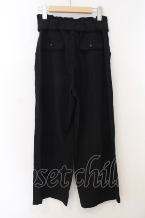 画像2: axes femme / ベルトデザインワイドパンツ M クロ O-26-01-15-077-AX-PA-YM-OS (2)
