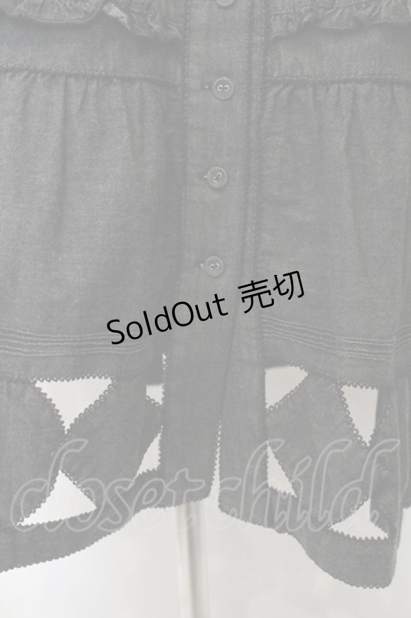 画像3: WONDERFUL WORLD / 裾パッチワークデニムティアードスカート  クロ系 O-26-01-15-078-LO-SK-IG-OS (3)