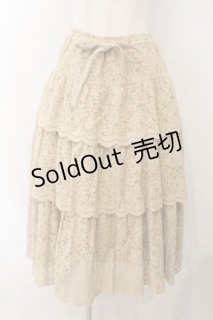 画像: PINK HOUSE / レースティアードスカート  ベージュ O-26-01-15-079-LO-SK-IG-OS