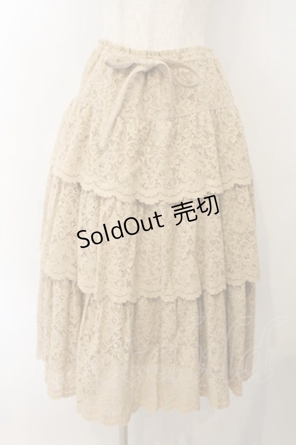 画像1: PINK HOUSE / レースティアードスカート  ベージュ O-26-01-15-079-LO-SK-IG-OS (1)