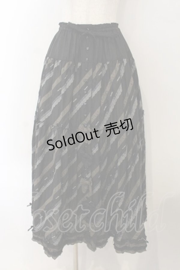 画像1: PINK HOUSE / リボンテープ使いローンスカート  クロ O-26-01-15-080-LO-SK-IG-OS (1)