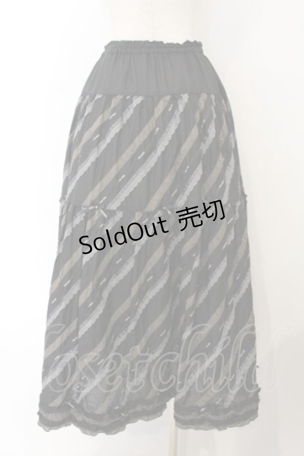 画像5: PINK HOUSE / リボンテープ使いローンスカート  クロ O-26-01-15-080-LO-SK-IG-OS (5)