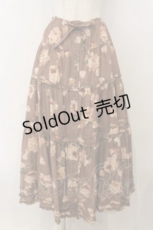 画像: PINK HOUSE / ローズペタルローンスカート  ブラウン系 O-26-01-15-082-LO-SK-IG-OS