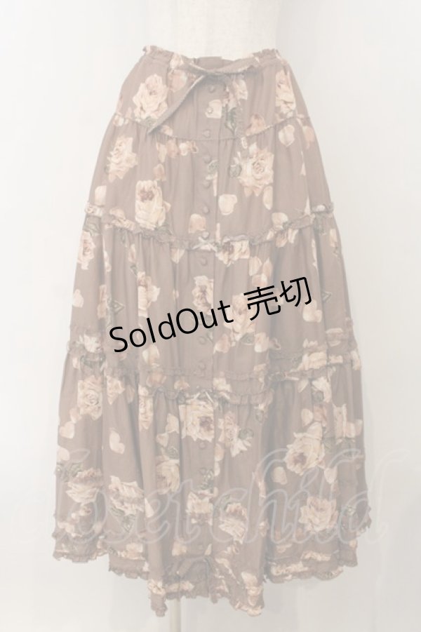 画像1: PINK HOUSE / ローズペタルローンスカート  ブラウン系 O-26-01-15-082-LO-SK-IG-OS (1)