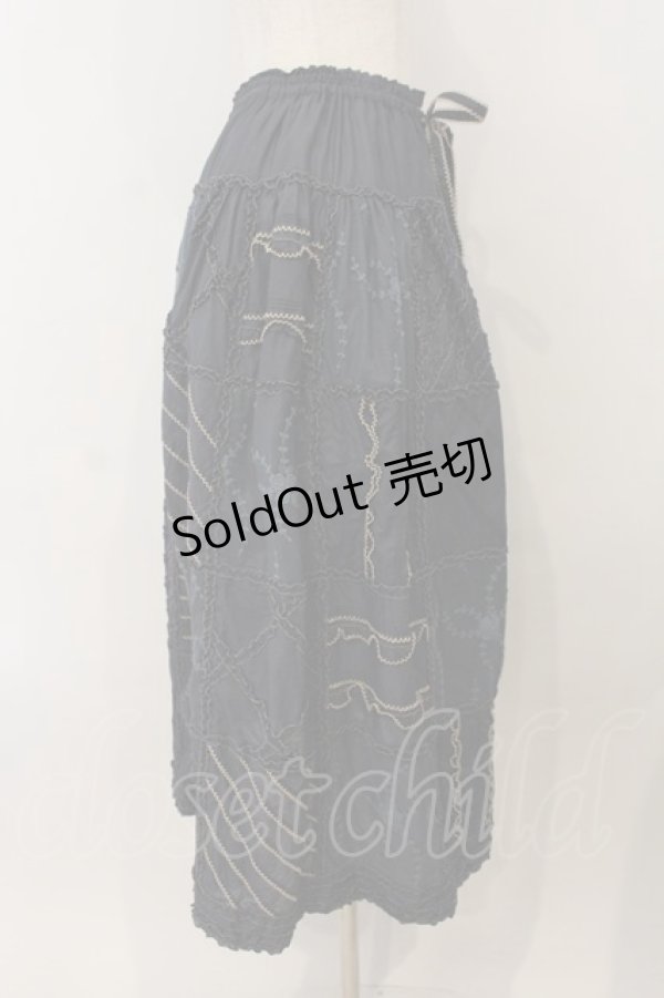 画像4: PINK HOUSE / チュールレースパッチワークスカート  ネイビー O-26-01-15-083-LO-SK-IG-OS (4)