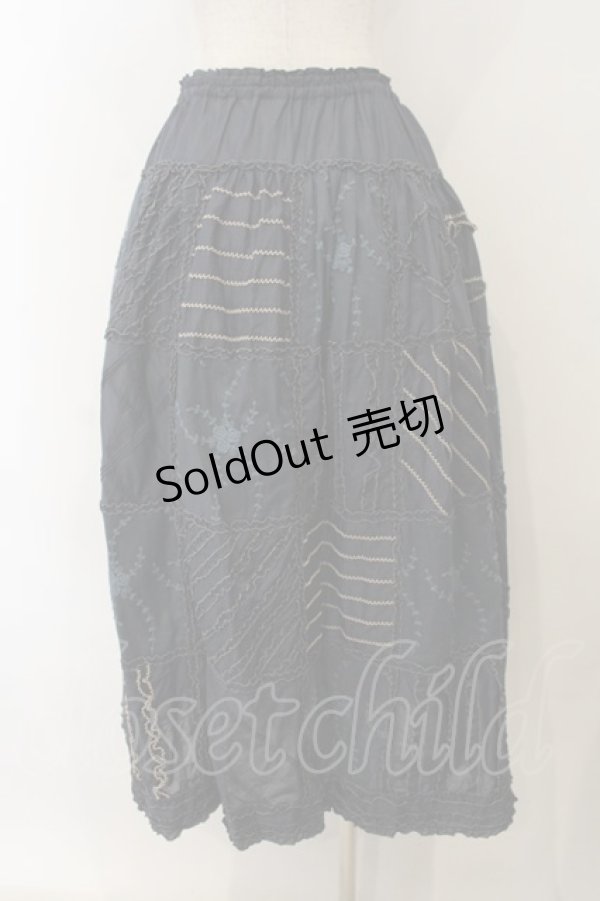 画像5: PINK HOUSE / チュールレースパッチワークスカート  ネイビー O-26-01-15-083-LO-SK-IG-OS (5)
