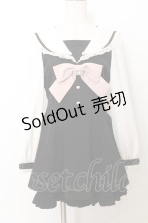 画像: LIZ LISA / セーラーカラーセットアップ  クロ×シロ O-26-01-15-006-LO-OP-IG-OS