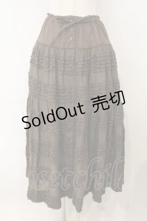 画像: PINK HOUSE / ローンフリルドットスカート  ブラウン O-26-01-15-084-LO-SK-IG-OS