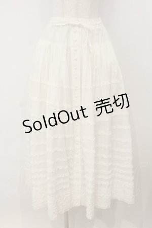 画像: PINK HOUSE / 前開きボーダーフリルスカート  シロ O-26-01-15-086-LO-SK-IG-OS
