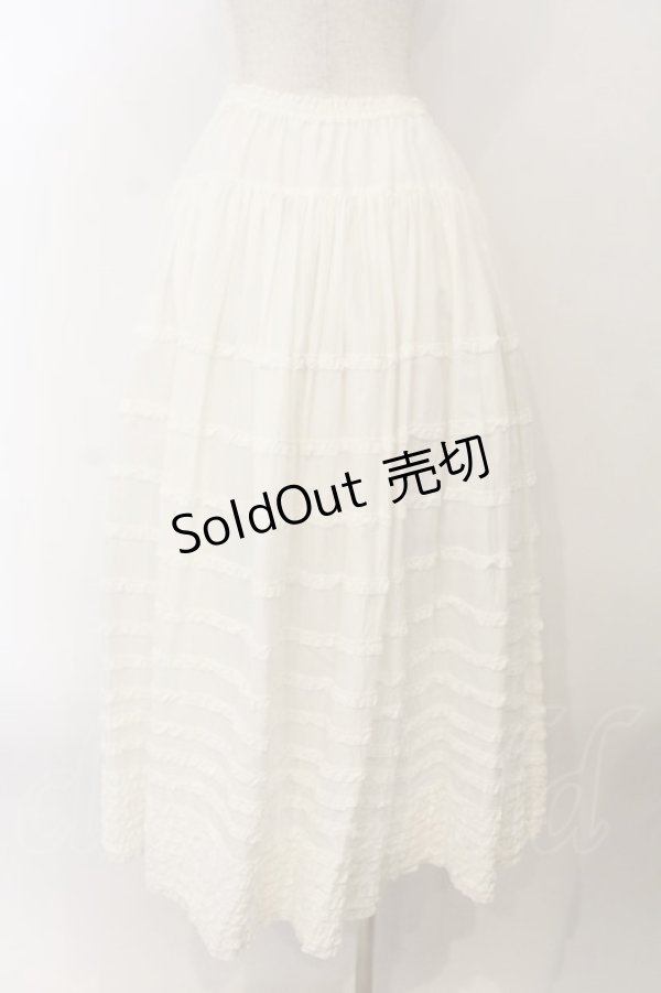 画像5: PINK HOUSE / 前開きボーダーフリルスカート  シロ O-26-01-15-086-LO-SK-IG-OS (5)