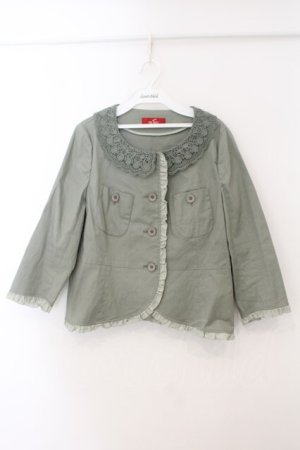 画像: PINK HOUSE / レース配色リネンジャケット 4 グリーン O-26-01-15-090-LO-JA-IG-ZT0118N