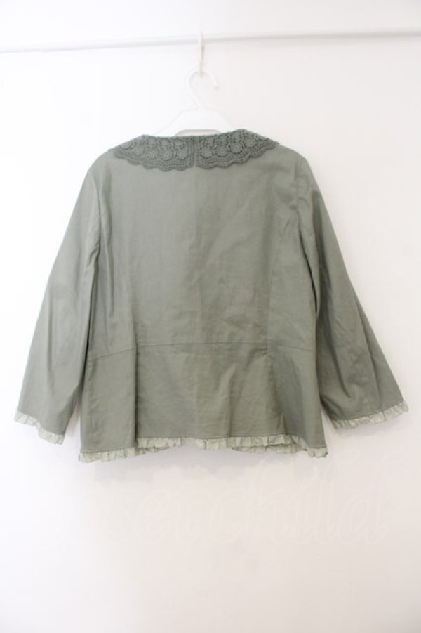 画像3: PINK HOUSE / レース配色リネンジャケット 4 グリーン O-26-01-15-090-LO-JA-IG-OS (3)