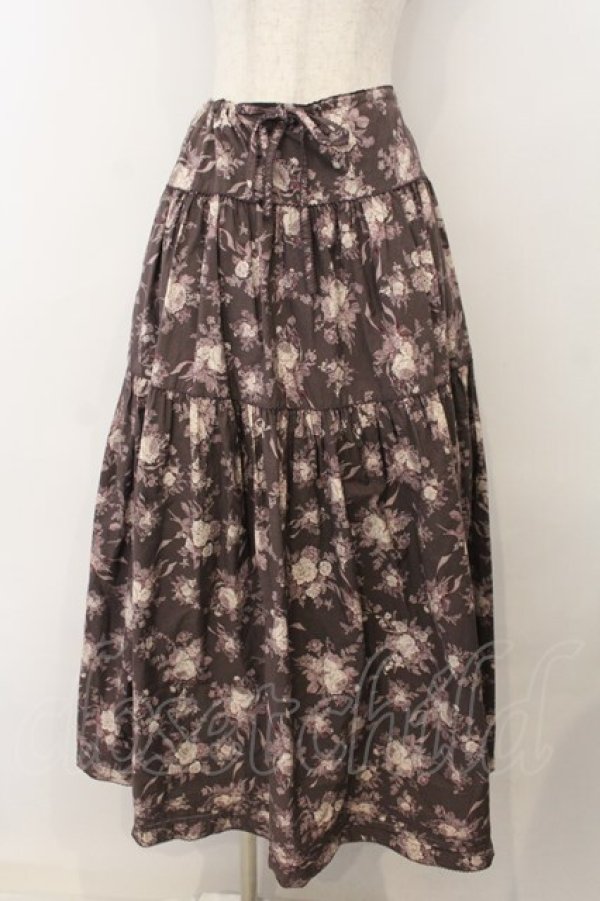 画像1: KANEKO ISAO / ローズブーケ柄スカート【お直しあり】  パープル O-26-01-15-091-EL-SK-IG-OS (1)