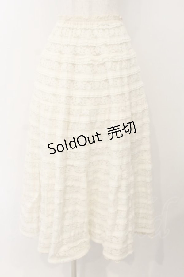 画像1: PINK HOUSE / 総レースティアードスカート  オフシロ O-26-01-15-092-LO-SK-IG-ZT532 (1)