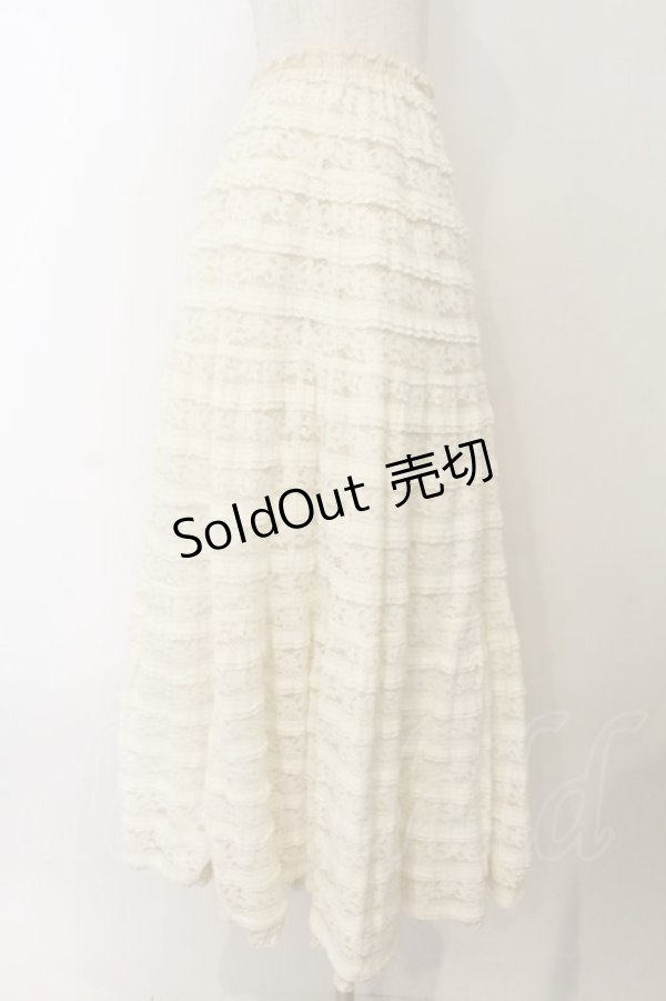 画像3: PINK HOUSE / 総レースティアードスカート  オフシロ O-26-01-15-092-LO-SK-IG-ZT532 (3)