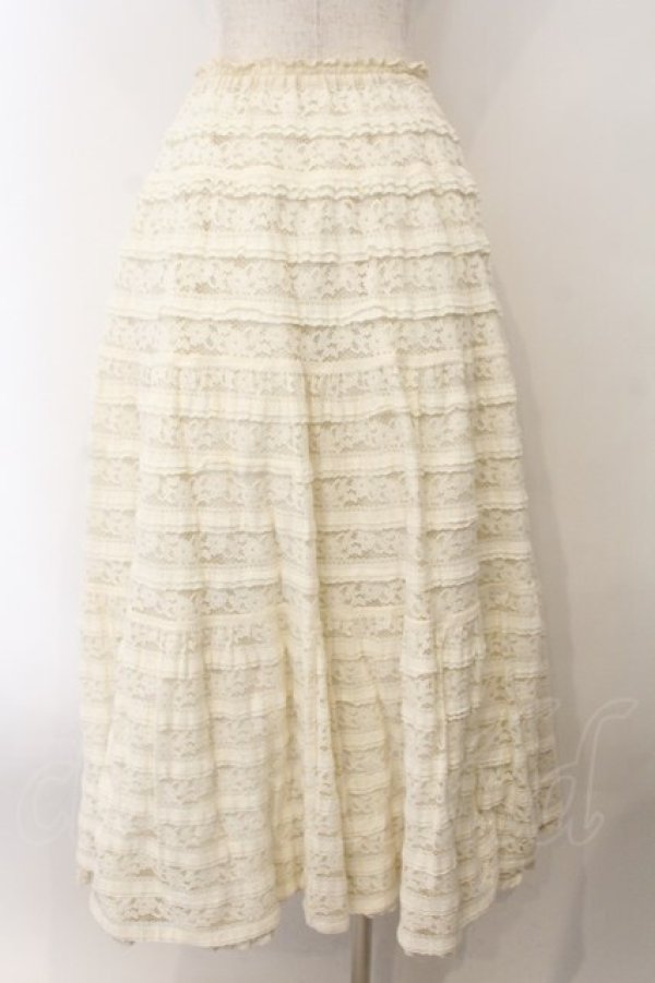 画像4: PINK HOUSE / 総レースティアードスカート  オフシロ O-26-01-15-092-LO-SK-IG-OS (4)