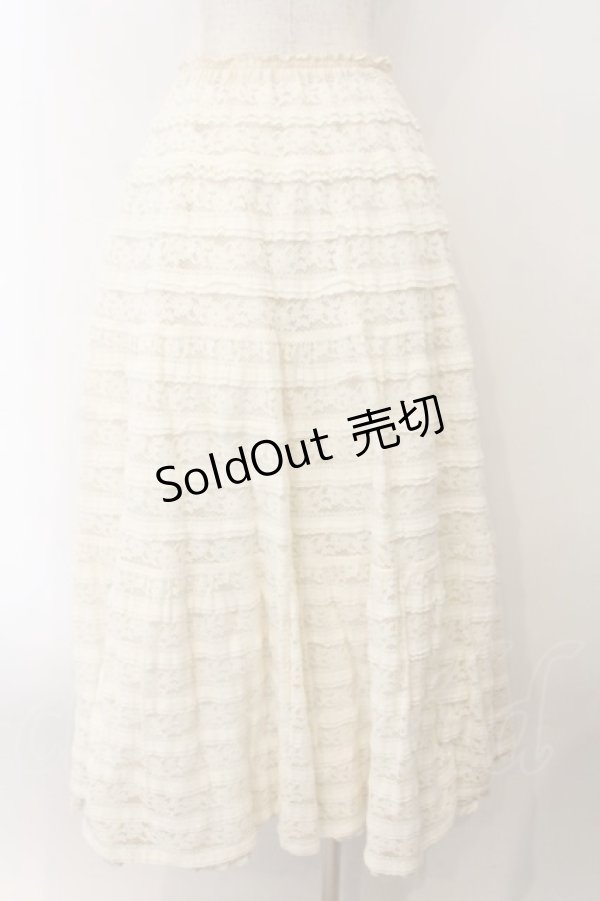 画像4: PINK HOUSE / 総レースティアードスカート  オフシロ O-26-01-15-092-LO-SK-IG-ZT532 (4)