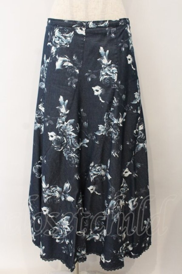 画像1: PINK HOUSE / ローズデニムライクスカート  インディゴ O-26-01-15-094-LO-SK-IG-OS (1)