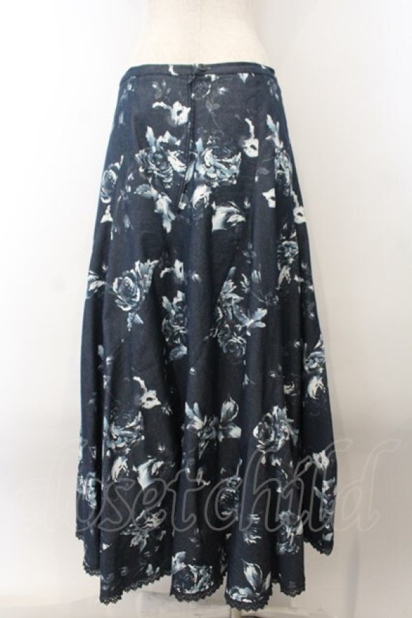 画像4: PINK HOUSE / ローズデニムライクスカート  インディゴ O-26-01-15-094-LO-SK-IG-OS (4)