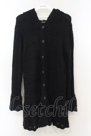 画像: PINK HOUSE / フード付きニットカーディガン  クロ O-26-01-15-097-LO-TO-IG-OS