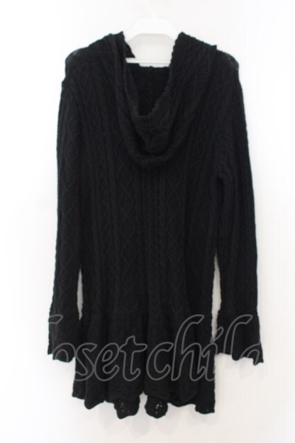 画像3: PINK HOUSE / フード付きニットカーディガン  クロ O-26-01-15-097-LO-TO-IG-OS (3)