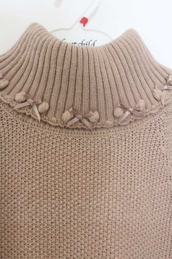 画像2: PINK HOUSE / プチリボンニットポンチョ  ピンク O-26-01-15-098-LO-JA-IG-OS (2)