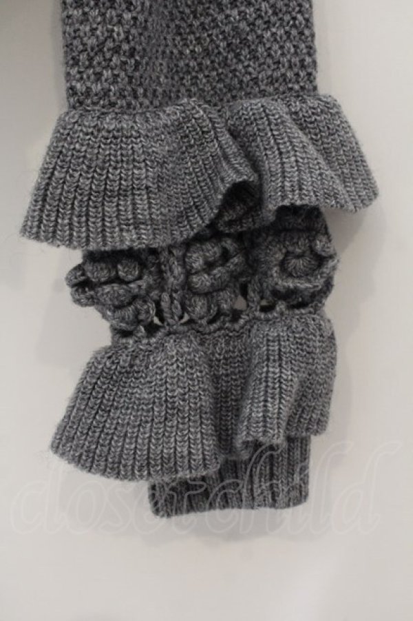 画像2: PINK HOUSE / モチーフ編みスリーブニット  グレー O-26-01-15-099-LO-TO-IG-OS (2)