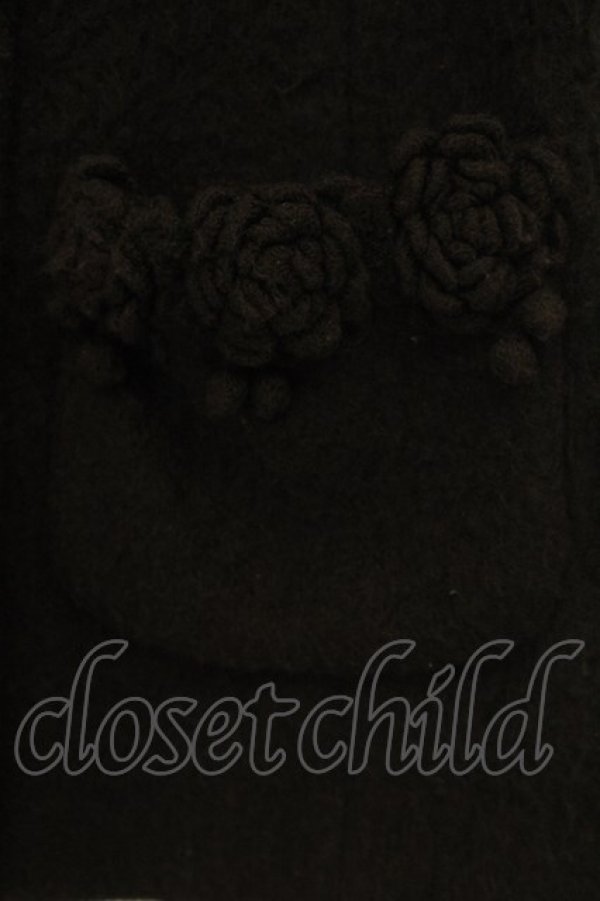 画像3: PINK HOUSE / ローズモチーフシャギーコート  クロ O-26-01-15-100-LO-CO-IG-OS (3)