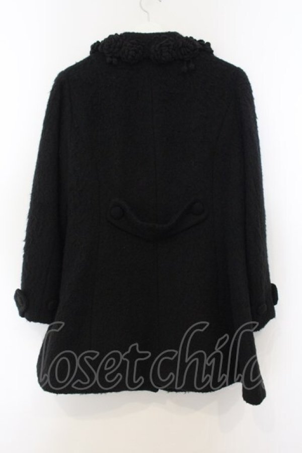 画像4: PINK HOUSE / ローズモチーフシャギーコート  クロ O-26-01-15-100-LO-CO-IG-OS (4)