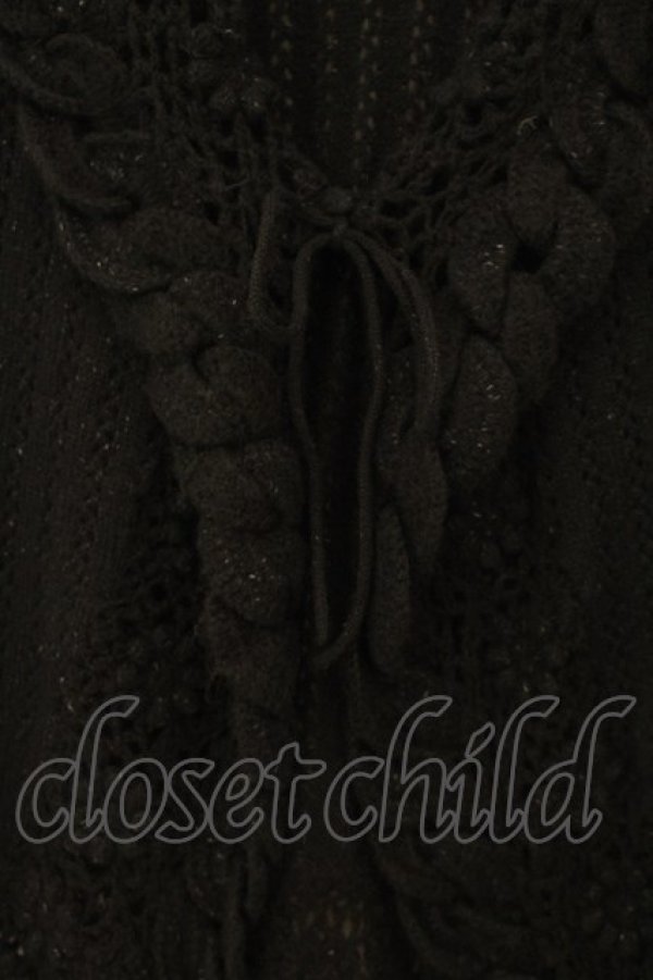 画像2: PINK HOUSE / モチーフ編みニットカーディガン  クロ O-26-01-15-101-LO-TO-IG-OS (2)