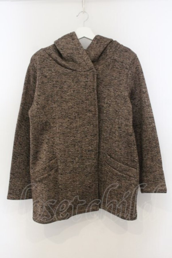 画像1: PINK HOUSE / 裏起毛ニットフードジャケット  ブラウン O-26-01-15-103-LO-JA-IG-OS (1)