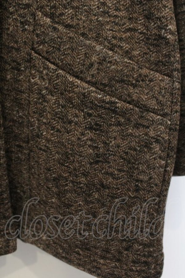 画像2: PINK HOUSE / 裏起毛ニットフードジャケット  ブラウン O-26-01-15-103-LO-JA-IG-OS (2)