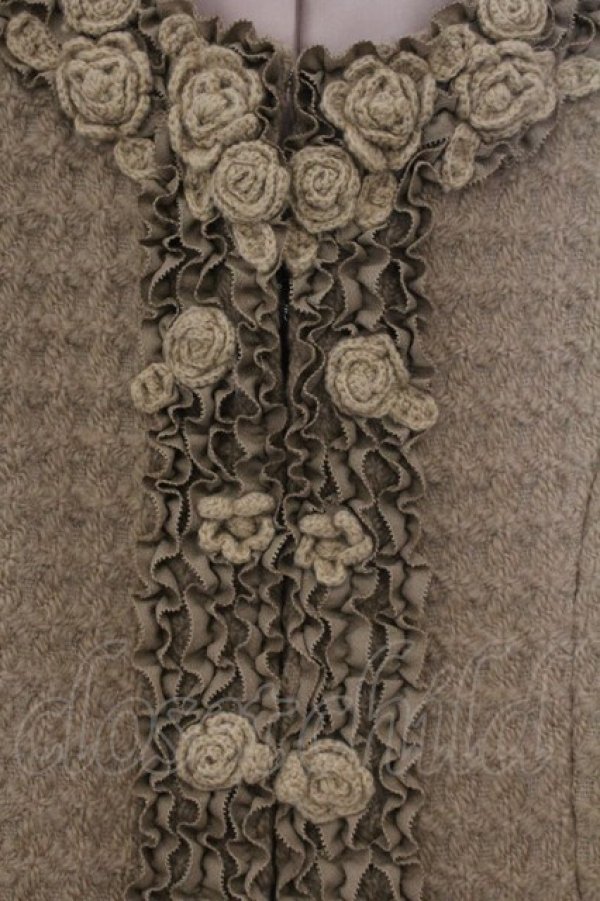 画像2: PINK HOUSE / ローズモチーフノーカラージャケット  キャメル O-26-01-15-105-LO-JA-IG-OS (2)