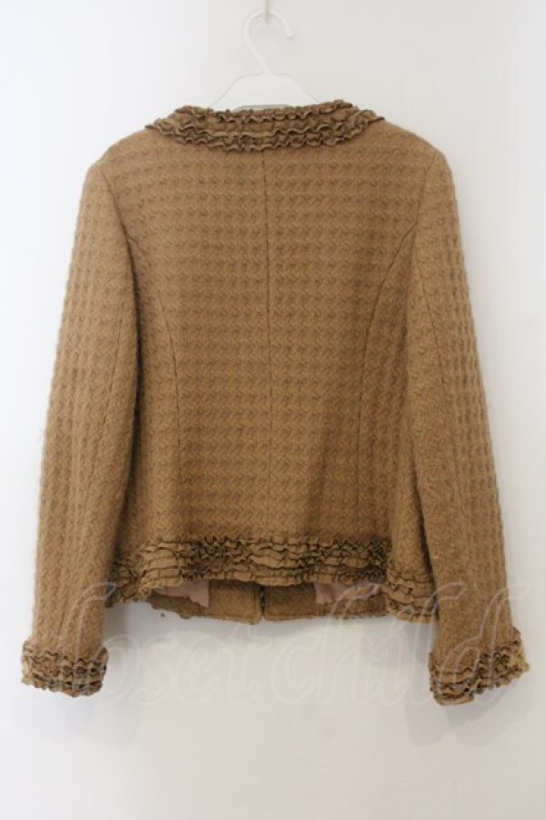 画像4: PINK HOUSE / ローズモチーフノーカラージャケット  キャメル O-26-01-15-105-LO-JA-IG-OS (4)