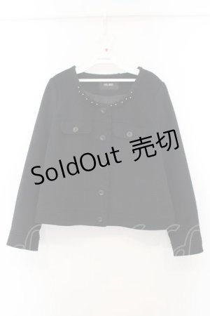 画像: PINK HOUSE / ポケット付きノーカラージャケット  クロ O-26-01-15-106-LO-JA-IG-ZT322