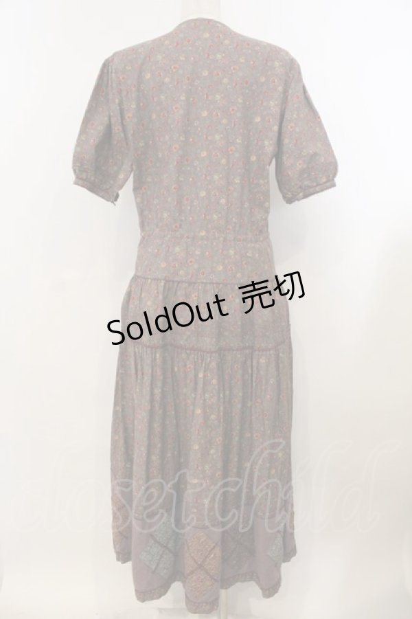 画像4: KANEKO ISAO / 花柄タックワンピース  パープル O-26-01-15-107-EL-OP-IG-OS (4)