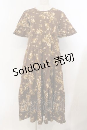 画像: KANEKO ISAO / 花柄カットワンピース  ブラウン O-26-01-15-108-EL-OP-IG-OS