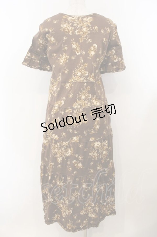 画像4: KANEKO ISAO / 花柄カットワンピース  ブラウン O-26-01-15-108-EL-OP-IG-OS (4)