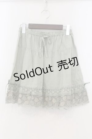 画像: PINK HOUSE / ローズ刺繍入りミニスカート  薄荷 O-26-01-15-109-LO-SK-IG-ZT275