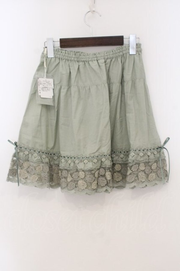 画像3: PINK HOUSE / ローズ刺繍入りミニスカート  薄荷 O-26-01-15-109-LO-SK-IG-OS (3)