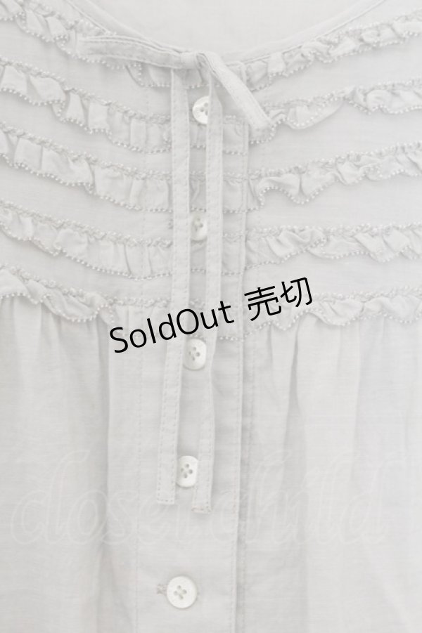 画像2: PINK HOUSE / ピコフリル半袖ブラウス  薄荷 O-26-01-15-110-LO-BL-IG-ZT275 (2)